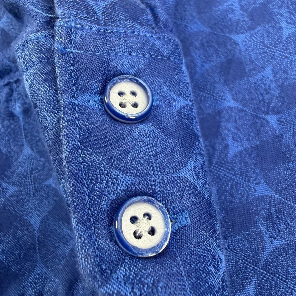 Robert Graham Shirt Men's 4XL Blue Geometric Classic Fit Flip Cuff Button Up